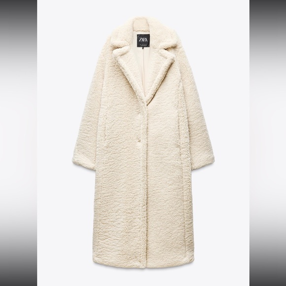 Brand new with tags! Zara Women's Long Fleece Teddy Jacket Size M
